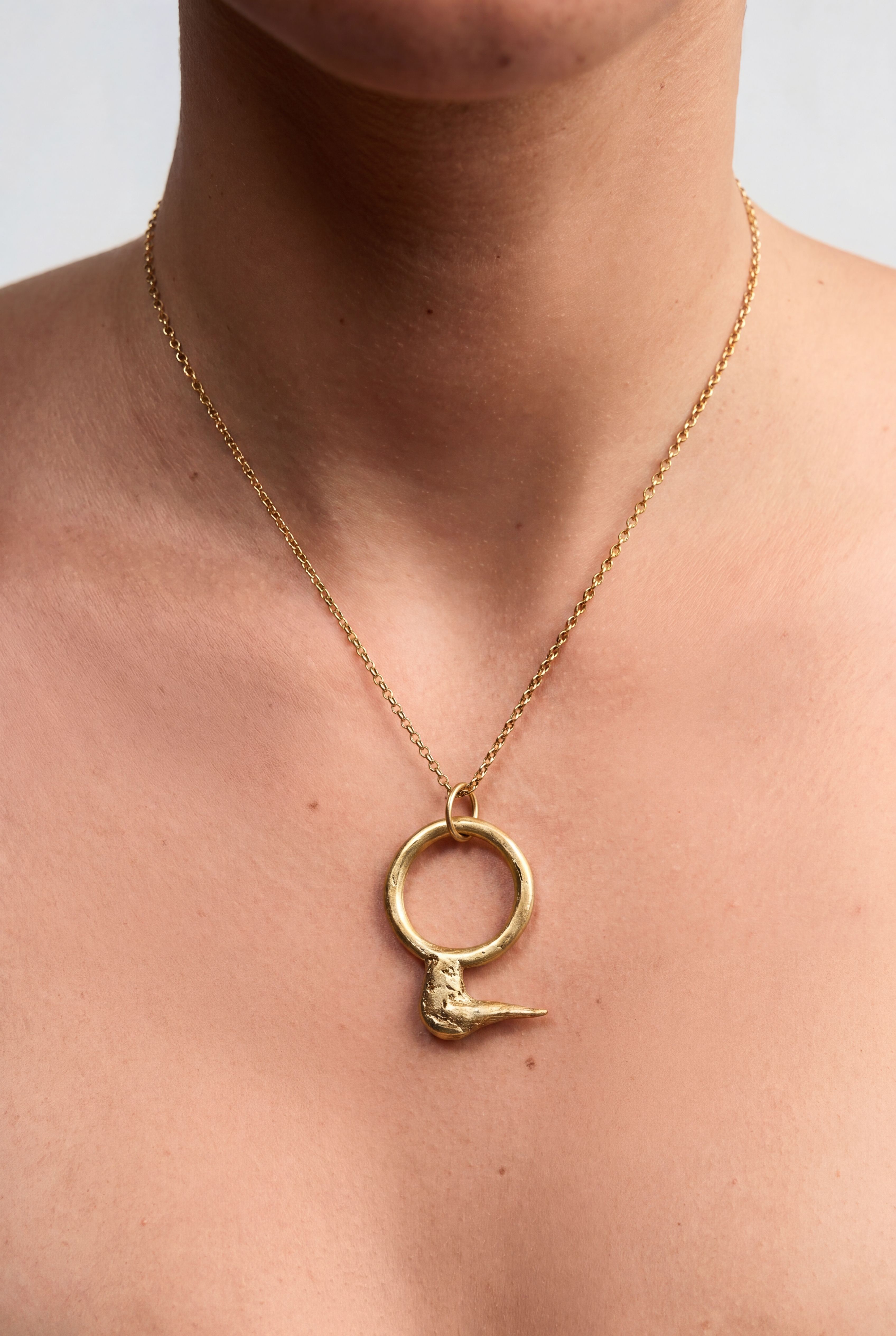 Gold Pekin Duck Necklace