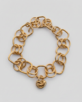 Gold chain bracelet with ear charm
