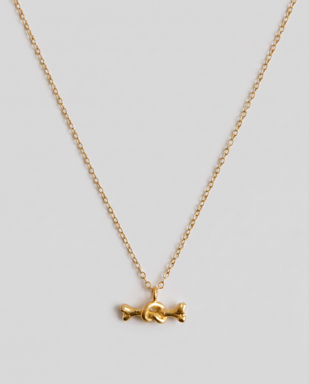 Gold Twisted Bone Necklace