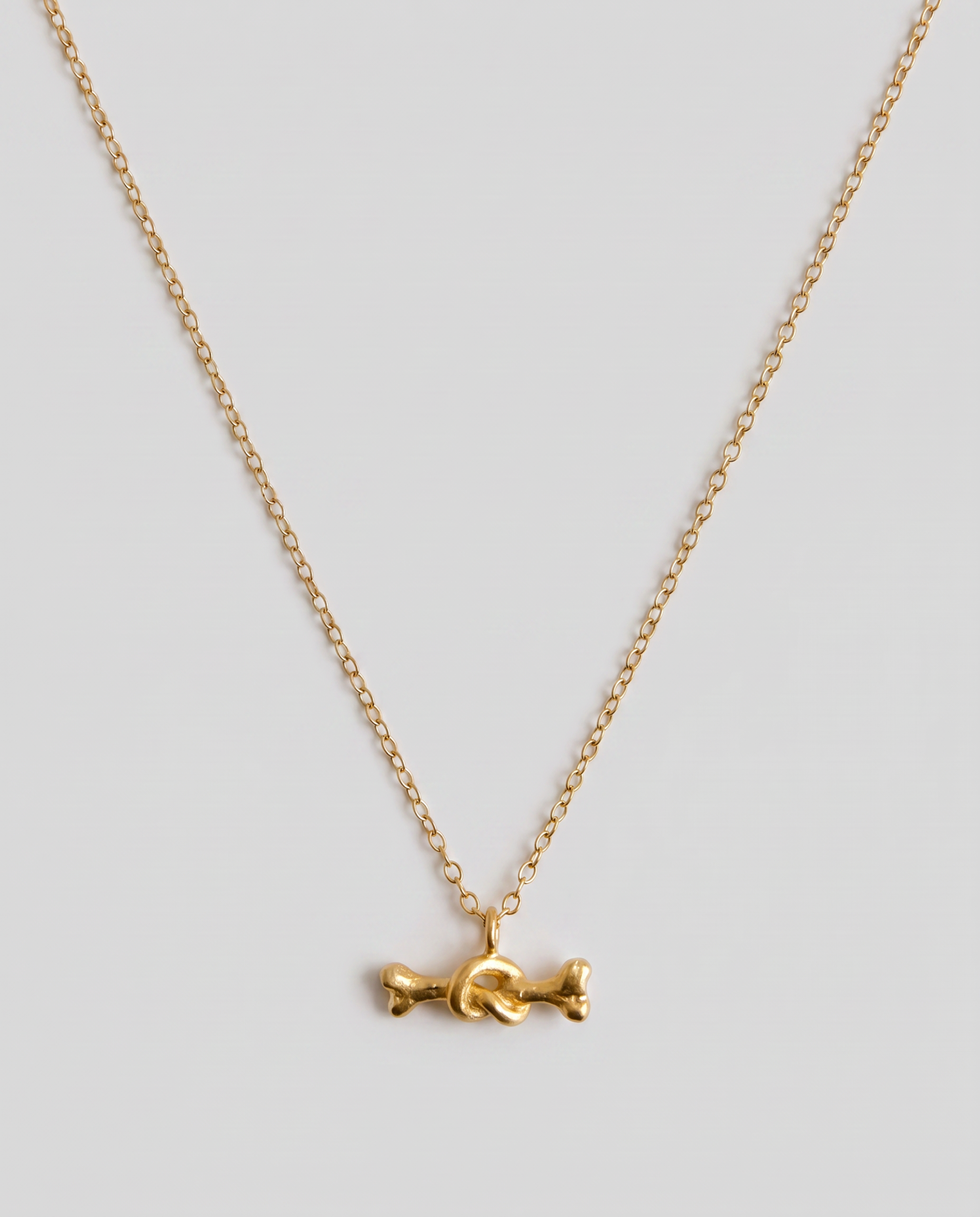 Gold Twisted Bone Necklace