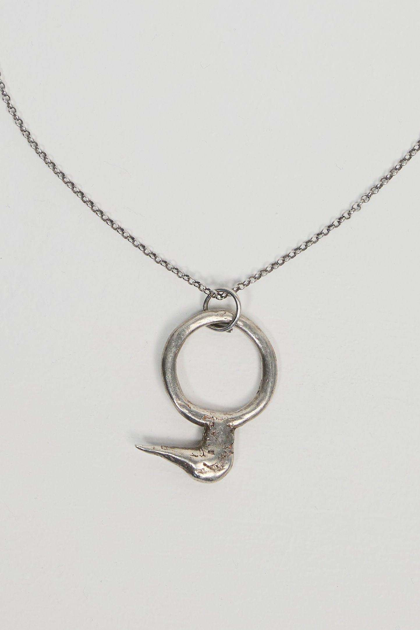 Silver Pekin Duck Necklace