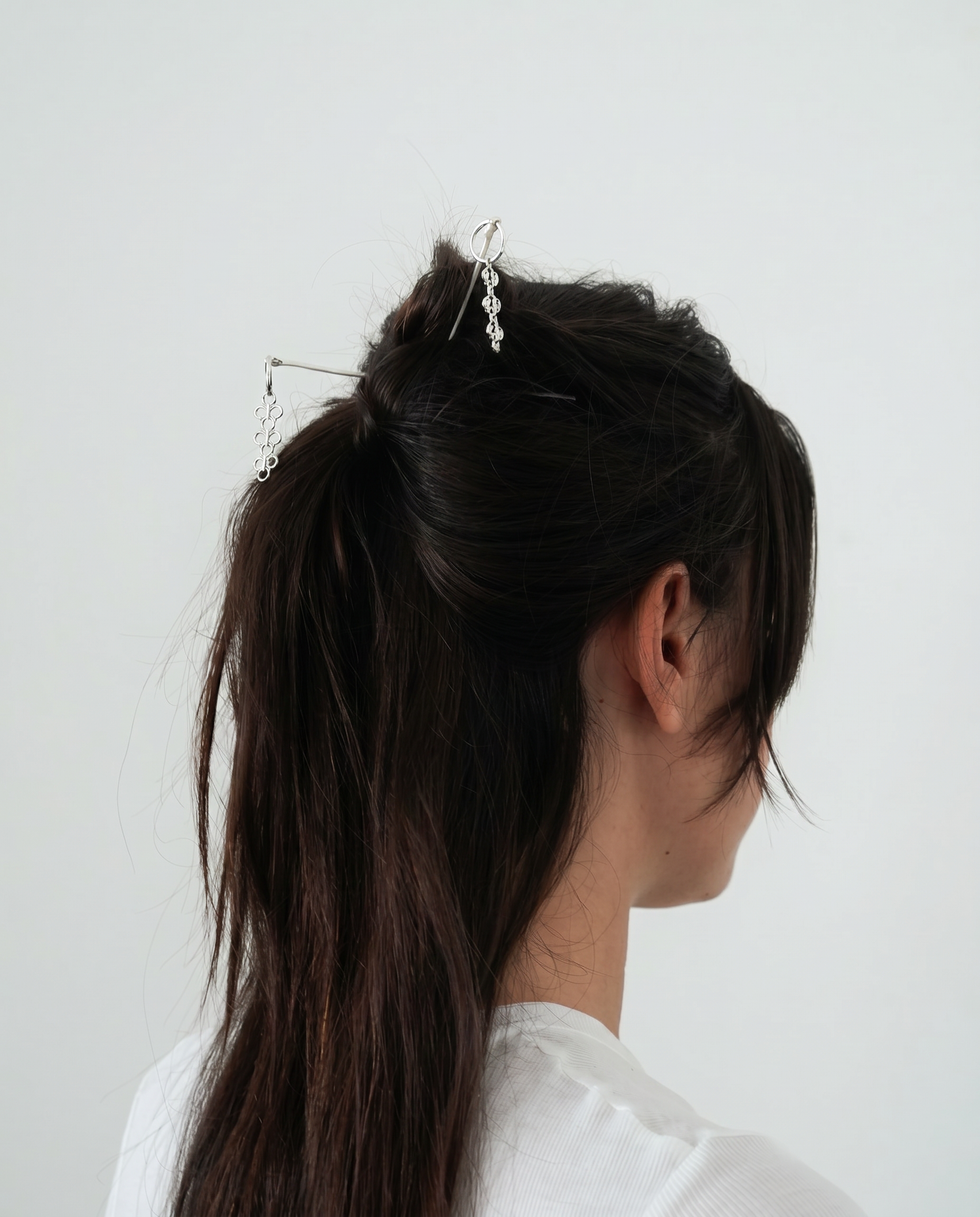 Silver Tassel Hair Pins