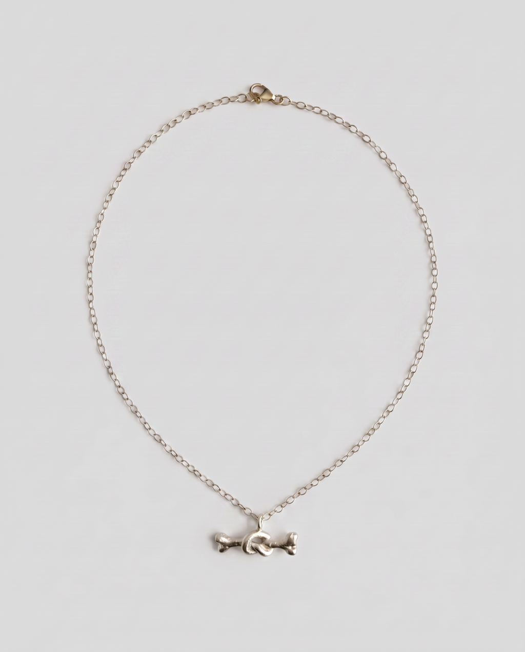Silver Twisted Bone Necklace