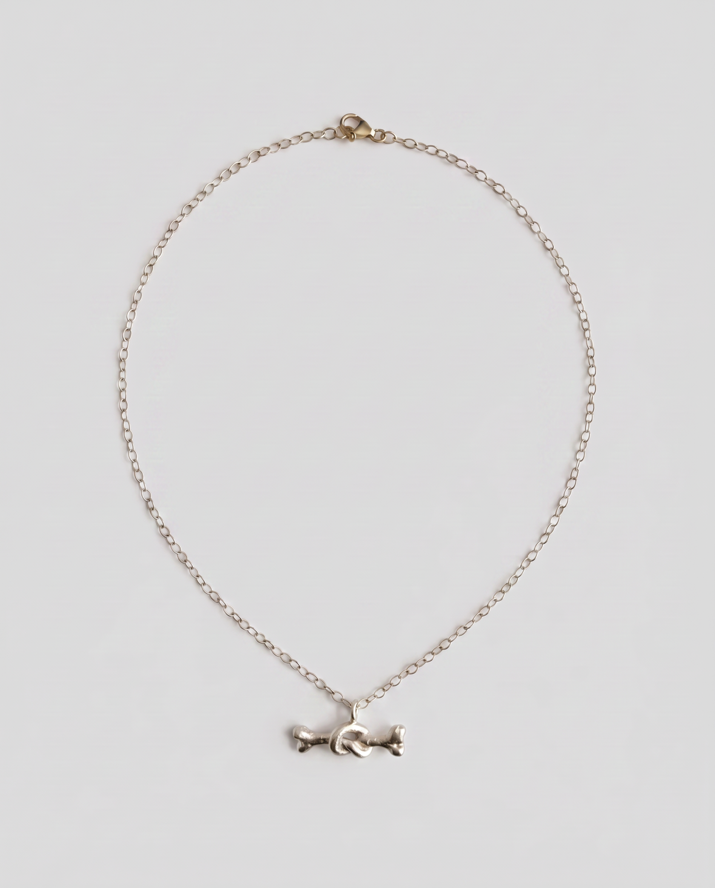 Silver Twisted Bone Necklace