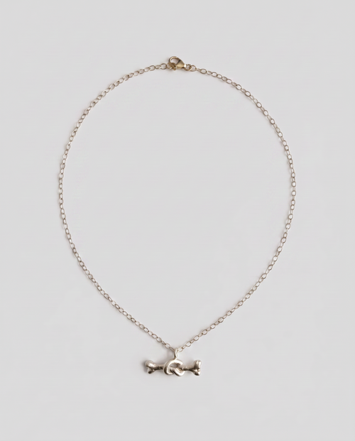 Silver Twisted Bone Necklace