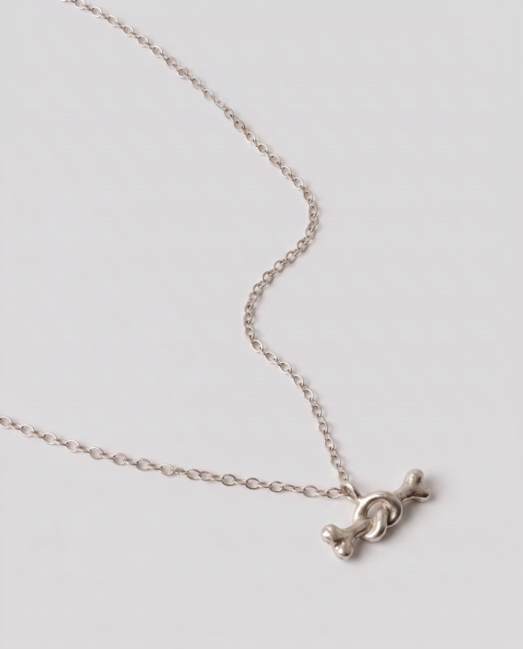 Silver Twisted Bone Necklace